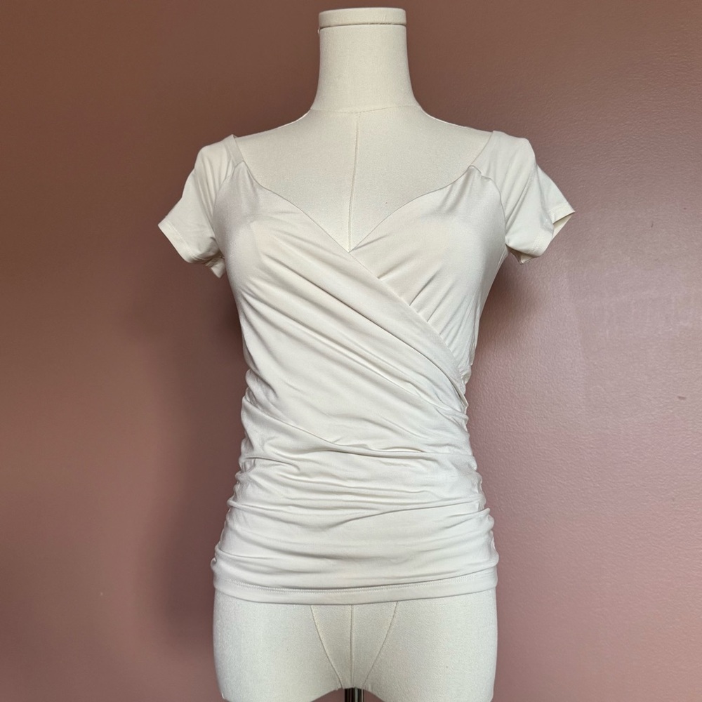 Express Cream Ruched Women's Blouse